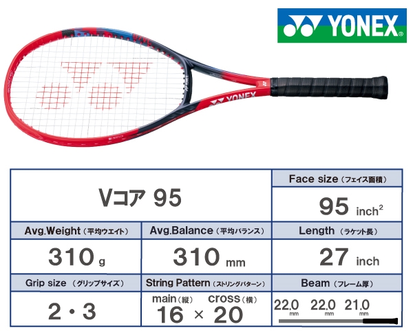 ヨネックス Vコア100 2023年モデル グリップ3 テニス ラケット(硬式用